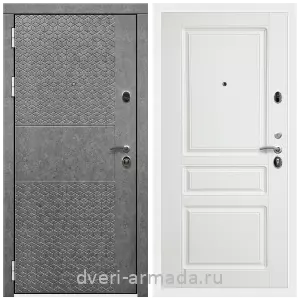 Красивые входные двери, Дверь входная Армада Престиж Белая шагрень МДФ 16 мм Штукатурка графит ФЛС - 502 / ФЛ-243 Белый матовый
