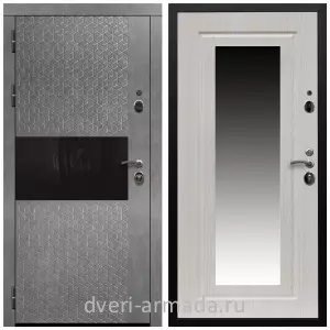Входные двери Верона, Дверь входная Армада Престиж Черная шагрень МДФ 16 мм Штукатурка графит / МДФ 16 мм ФЛЗ-120 Дуб белёный
