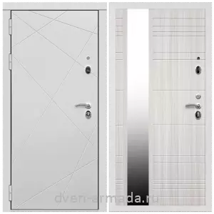 Взломостойкие входные двери 1.5, Дверь входная Армада Тесла МДФ 16 мм / МДФ 16 мм ФЛЗ-Сити Сандал белый