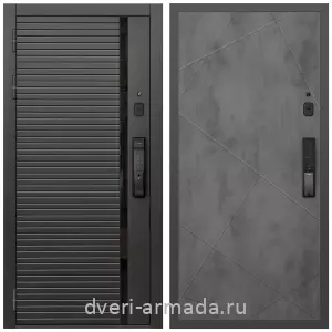 Входные двери Йошкар-Ола, Умная входная смарт-дверь Армада Каскад BLACK МДФ 10 мм Kaadas K9 / МДФ 10 мм ФЛ-291 Бетон темный