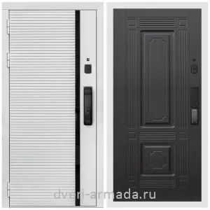 Входные двери 2050 мм, Умная входная смарт-дверь Армада Каскад WHITE МДФ 10 мм Kaadas K9 / МДФ 6 мм ФЛ-2 Венге