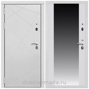 Входные двери с двумя петлями, Дверь входная Армада Тесла МДФ 16 мм / МДФ 16 мм СБ-16 Белый матовый