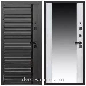 Входные двери с зеркалом МДФ, Дверь входная Армада Каскад BLACK МДФ 10 мм / МДФ 16 мм СБ-16 Сандал белый