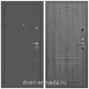 Двери МДФ для квартиры, Дверь входная Армада Роуд МДФ 10 мм / МДФ 6 мм ФЛ-138 Дуб Филадельфия графит