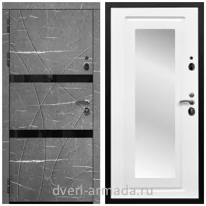 Входные двери лофт, Дверь входная Армада Престиж Черная шагрень МДФ 16 мм Торос графит / МДФ 16 мм ФЛЗ-120 Ясень белый