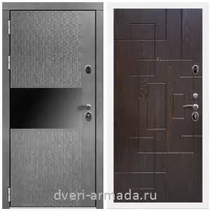 Входные двери с тремя петлями, Дверь входная Армада Престиж Белая шагрень МДФ 16 мм Штукатурка графит / ФЛ-57 Дуб шоколад