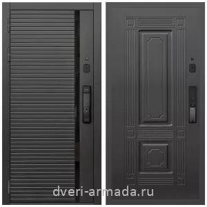Входные двери 2050 мм, Умная входная смарт-дверь Армада Каскад BLACK МДФ 10 мм Kaadas K9 / МДФ 6 мм ФЛ-2 Венге