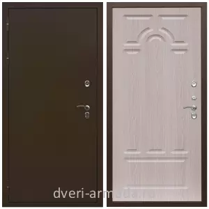 Двери в деревянный дом, Дверь входная уличная в частный дом Армада Термо Молоток коричневый/ ФЛ-58 Дуб белёный с терморазрывом морозостойкая