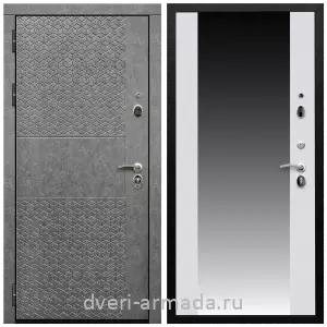 Входные двери с двумя петлями, Дверь входная Армада Престиж Черная шагрень МДФ 16 мм Штукатурка графит ФЛС - 502 / МДФ 16 мм СБ-16 Белый матовый