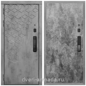 МДФ, Дверь входная Армада Квадро МДФ 16 мм Kaadas K9 / МДФ 6 мм ПЭ Цемент темный