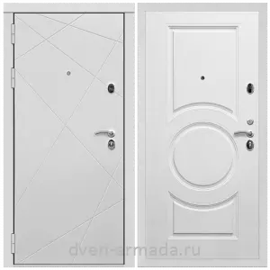 Входные двери Верона, Дверь входная Армада Тесла МДФ 16 мм / МДФ 16 мм МС-100 Белый матовый