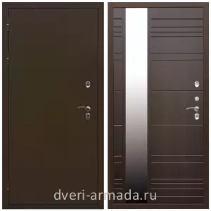 Коричневые входные двери, Металлическая коричневая дверь входная уличная в дом Армада Термо Молоток коричневый/ МДФ 16 мм ФЛЗ-Сити Венге