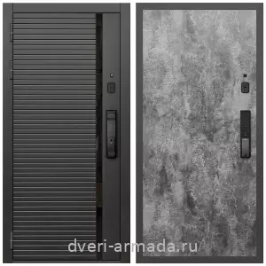 Входные двери Йошкар-Ола, Умная входная смарт-дверь Армада Каскад BLACK МДФ 10 мм Kaadas K9 / МДФ 6 мм ПЭ Цемент темный
