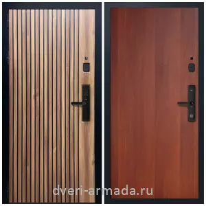 Входные двери Итальянский орех, Умная входная смарт-дверь Армада Вектор МДФ 10 мм Kaadas S500 / МДФ 6 мм ПЭ Итальянский орех