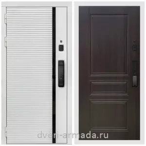 Входные двери 2050 мм, Умная входная смарт-дверь Армада Каскад WHITE МДФ 10 мм Kaadas K9 / МДФ 6 мм ФЛ-243 Эковенге