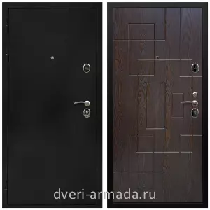 Темные входные двери, Дверь входная Армада Престиж Черная шагрень / МДФ 16 мм ФЛ-57 Дуб шоколад