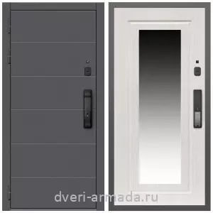 Белые двери с зеркалом, Дверь входная Армада Роуд МДФ 10 мм Kaadas K9 / МДФ 16 мм ФЛЗ-120 Дуб белёный