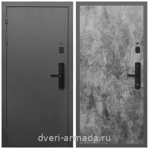 МДФ с фрезеровкой, Умная входная смарт-дверь Армада Гарант Kaadas S500 / МДФ 6 мм ПЭ Цемент темный
