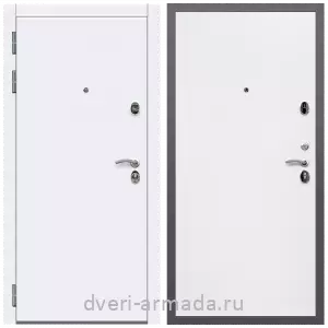 Двери МДФ для квартиры, Дверь входная Армада Кварц МДФ 10 мм / МДФ 10 мм Гладкая Белый матовый