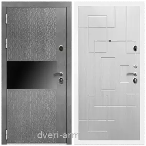 Двери МДФ для квартиры, Дверь входная Армада Престиж Белая шагрень МДФ 16 мм Штукатурка графит / ФЛ-57 Белый жемчуг