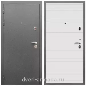 Офисные, Дверь входная Армада Оптима Антик серебро / МДФ 16 мм ФЛ Дуб кантри белый горизонт
