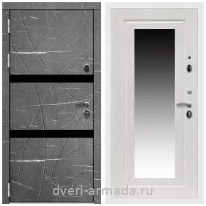 Черные входные двери, Металлическая дверь входная Армада Престиж Белая шагрень МДФ 16 мм Торос графит / МДФ 16 мм ФЛЗ-120 Дуб беленый