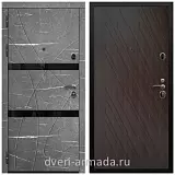 Дверь входная Армада Престиж Черная шагрень Торос графит / ФЛ-86 Венге структурный
