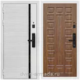 Умная входная смарт-дверь Армада Каскад WHITE МДФ 10 мм Kaadas S500 / ФЛ-183 Мореная береза