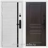 Умная входная смарт-дверь Армада Каскад WHITE МДФ 10 мм Kaadas S500 / ФЛ-243 Эковенге