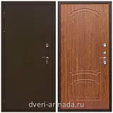Коричневые входные двери, Металлическая коричневая дверь входная элитная Армада Термо Молоток коричневый/ ФЛ-140 Морёная берёза для загородного дома  с шумоизоляцией