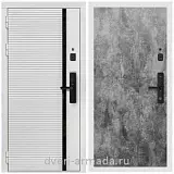 Умная входная смарт-дверь Армада Каскад WHITE МДФ 10 мм Kaadas S500 / ПЭ Цемент темный