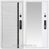 Умная входная смарт-дверь Армада Каскад WHITE МДФ 10 мм Kaadas K9 / ФЛЗ-Панорама-1, Белый матовый