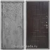 Дверь входная Армада Квадро МДФ 16 мм Бетон тёмный / ФЛ-57 Дуб шоколад