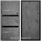 Дверь входная Армада Престиж Черная шагрень Торос графит / ФЛ-291 Бетон темный