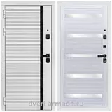 Дверь входная Армада Каскад WHITE МДФ 10 мм / СБ-14 Сандал белый стекло белое