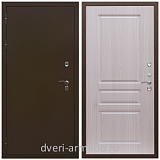 Утепленные для частного дома, Дверь входная в деревянный дом Армада Термо Молоток коричневый/ ФЛ-243 Дуб белёный с панелями МДФ