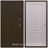 Белые с терморазрывом , Дверь входная в деревянный дом Армада Термо Молоток коричневый/ ФЛ-243 Дуб белёный с панелями МДФ