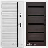 Дверь входная Армада Каскад WHITE МДФ 10 мм / СБ-14 Эковенге стекло черное