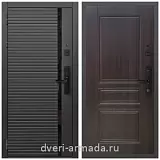 Умная входная смарт-дверь Армада Каскад BLACK МДФ 10 мм Kaadas S500 / ФЛ-243 Эковенге