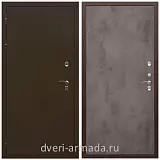 Коричневые входные двери, Металлическая коричневая дверь входная утепленная в частный дом Армада Термо Молоток коричневый/ ФЛ-291 Бетон темный морозостойкая