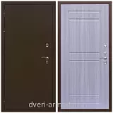 Коричневые входные двери, Металлическая коричневая дверь входная в деревянный дом Армада Термо Молоток коричневый/ ФЛ-242 Сандал белый недорого простая в тамбур