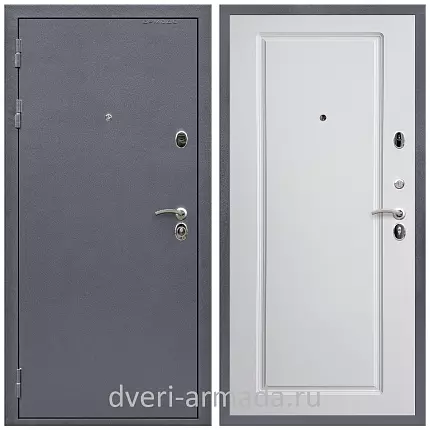Дверь входная Армада Престиж Антик серебро / МДФ 16 мм ФЛ-119 Белый матовый