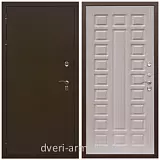 Дверь входная утепленная для загородного дома Армада Термо Молоток коричневый/ ФЛ-183 Сандал белый от производителя