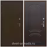 Двери в деревянный дом, Дверь входная уличная в дом Армада Термо Молоток коричневый/ ФЛ-140 Венге для загородного дома с панелями МДФ
