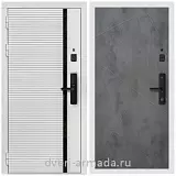 Умная входная смарт-дверь Армада Каскад WHITE МДФ 10 мм Kaadas S500 / ФЛ-291 Бетон темный