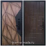 Умная входная смарт-дверь Армада Ламбо МДФ 10 мм Kaadas S500 / ФЛ-57 Дуб шоколад