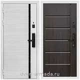 Умная входная смарт-дверь Армада Каскад WHITE МДФ 10 мм Kaadas S500 / ФЛ-102 Эковенге
