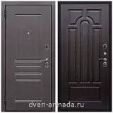 С шумоизоляцией для квартир, Дверь входная от производителя Армада Экстра ФЛ-243 Эковенге / ФЛ-58 Венге со вставкой