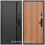 Умная входная смарт-дверь Армада Каскад BLACK МДФ 10 мм Kaadas S500 / ПЭ Миланский орех