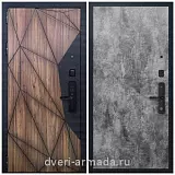Умная входная смарт-дверь Армада Ламбо МДФ 10 мм Kaadas S500 / ПЭ Цемент темный